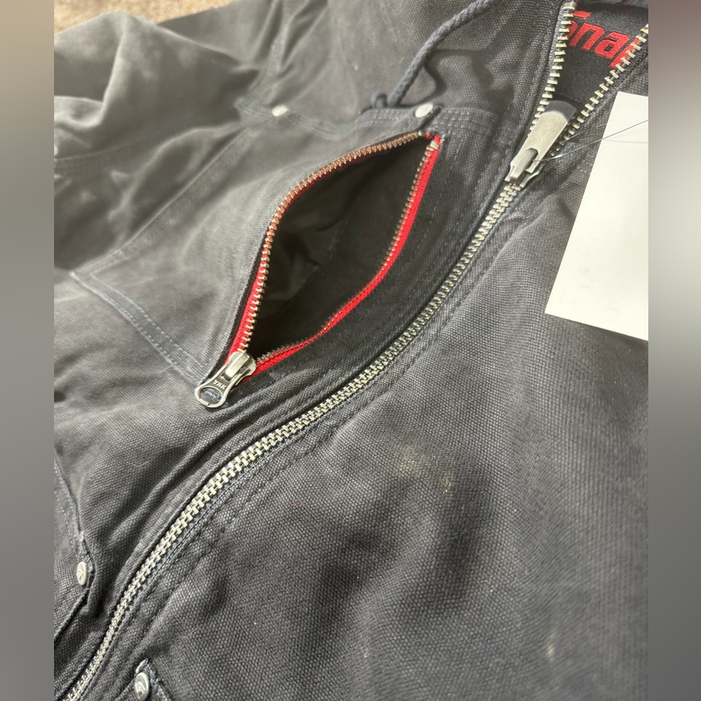 Snap-On Black Canvas Workwear Bomber with Red Lettering - Picture 6 of 16